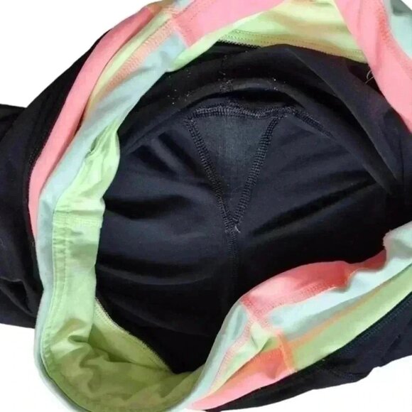Lululemon Run: Inspire Crop II Black / Quilt Vintage Neon Black Green Pink Women - Picture 10 of 15